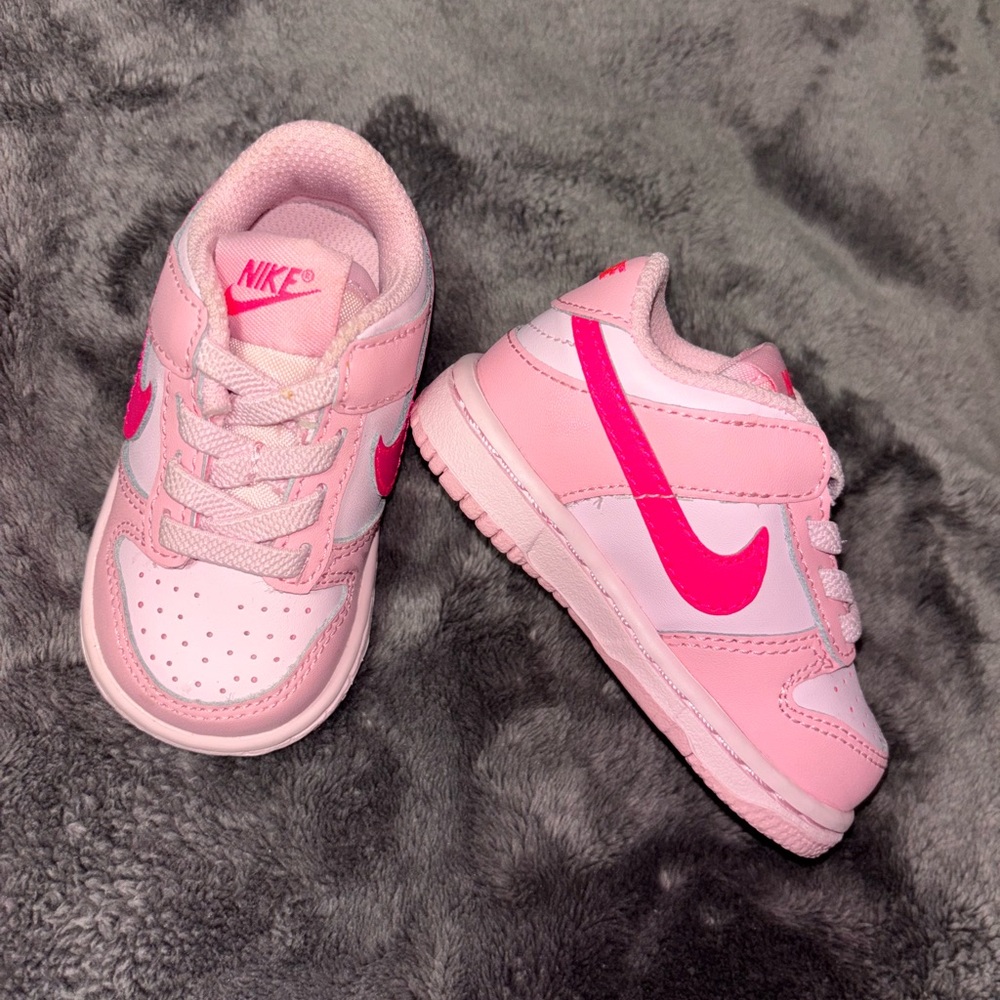 Nike Kids Light Pink and Hot Pink Sneakers